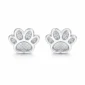 Boucles d'Oreilles Patte de Chien en Acier.