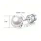 Boucles d'Oreilles Perle Sertie à Griffes Acier 316L (dimensions).