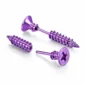 Boucles d’Oreilles Vis Cruciforme Acier Inox Violet PVD.
