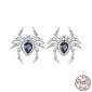 Boucles d’oreilles Araignée Argent 925 Zircon Améthyste.