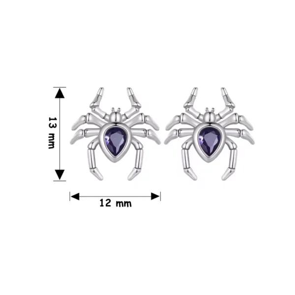 Boucles d’oreilles Araignée Argent 925 Zircon Améthyste (dimensions) Boucles d’oreilles Araignée Argent 925 Zircon Améthyste (dimensions)