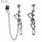 Boucles d’oreilles Squelettes Pendus en Acier 316L.