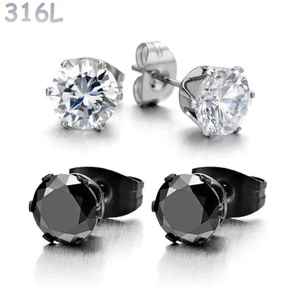 Boucles d'oreilles à Zircon Hexagonal serti à griffes 3-8 mm.