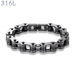 Bracelet Chaîne Moto Homme Acier 316L Finition Patinée.