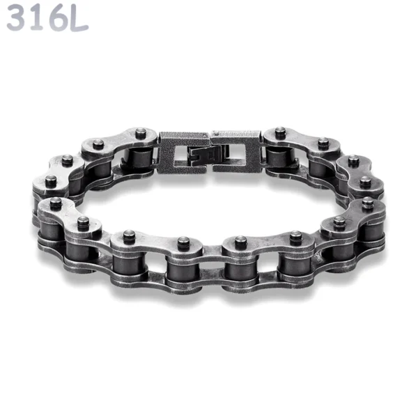 Bracelet Chaîne Moto Homme Acier 316L Finition Patinée Bracelet Chaîne Moto Homme Acier 316L Finition Patinée.