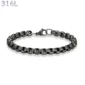 Bracelet Homme Acier 316L Maillons Striés Patinés.