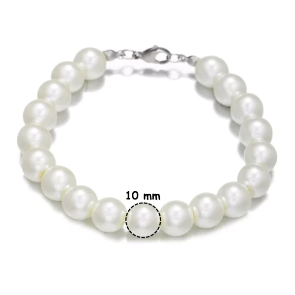 Bracelet de Perles Blanches 10 mm Bracelet de Perles Blanches 10 mm.