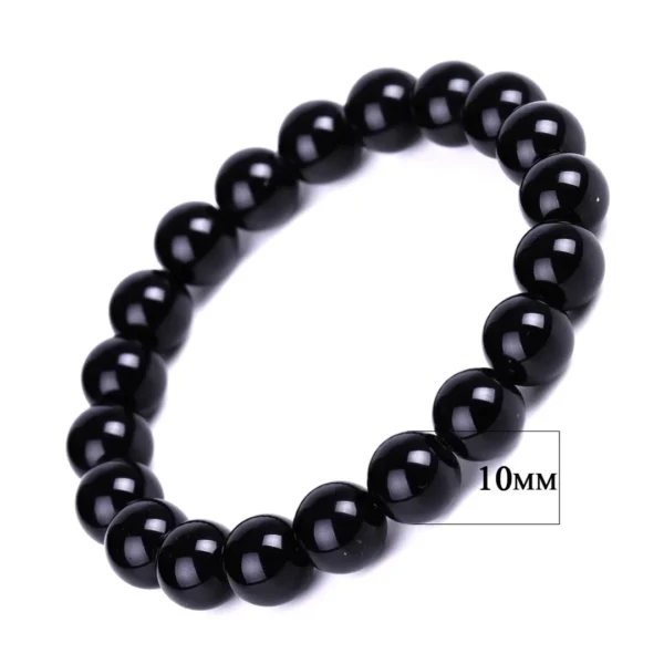 Bracelet de Perles Noires 10 mm Bracelet de Perles Noires 10 mm.