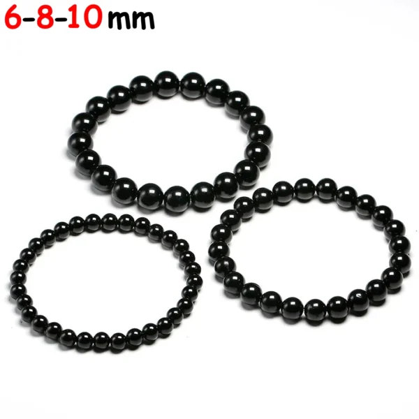 Bracelet de Perles Noires 6-8-10 mm.