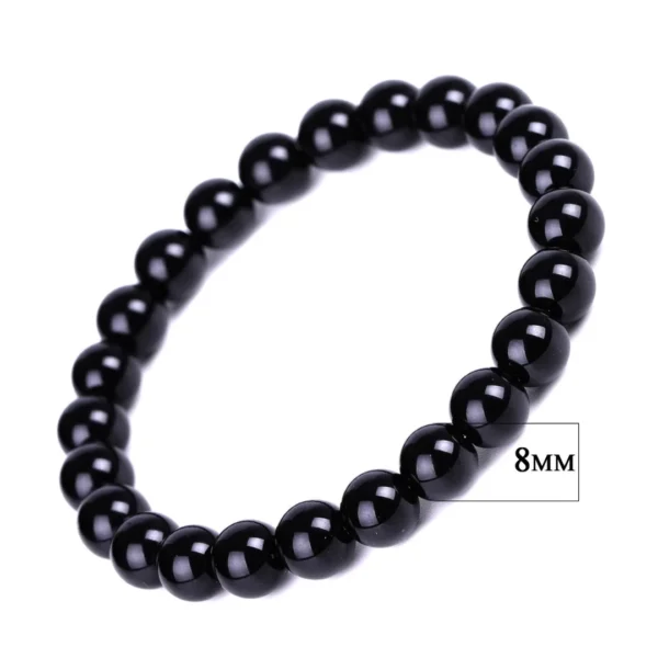 Bracelet de Perles Noires 8 mm Bracelet de Perles Noires 8 mm.