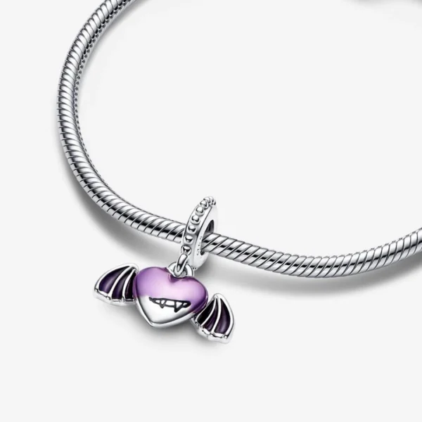 Charm Cœur Ailé Démoniaque Argent 925 Collier & Bracelet Pandora Charm Cœur Ailé Démoniaque Argent 925 Collier & Bracelet Pandora
