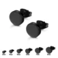 Clous d’oreilles Disque en Acier 316L Noir PVD 3-8 mm.