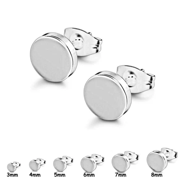 Clous d’oreilles Disque en Acier 316L Poli Miroir 3-8 mm Clous d’oreilles Disque en Acier 316L Poli Miroir 3-8 mm.