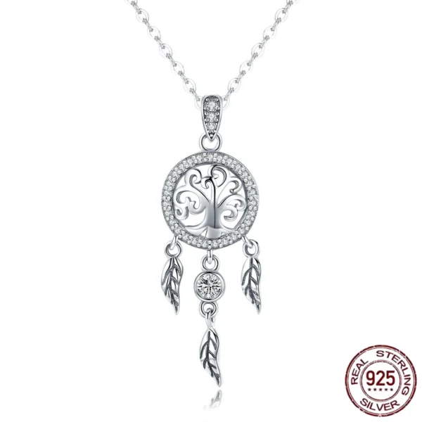 Collier Arbre de Vie & Attrape-Rêves en Argent 925.
