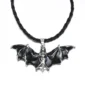 Collier Chauve-Souris Gothique en Émail Noir.