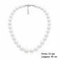 Collier Perles Blanches Nacrées 10 mm Acier Inoxydable 316L.