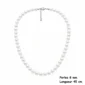 Collier Perles Blanches Nacrées 8 mm Acier Inoxydable 316L.