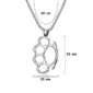 Collier Poing Américain Acier 316L Style Punk (dimensions).
