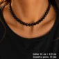 Collier de Perles Noires Nacrées 10 mm sur Câble Acier 316L.