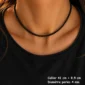 Collier de Perles Noires Nacrées 4 mm sur Câble Acier 316L.