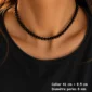 Collier de Perles Noires Nacrées 8 mm sur Câble Acier 316L.