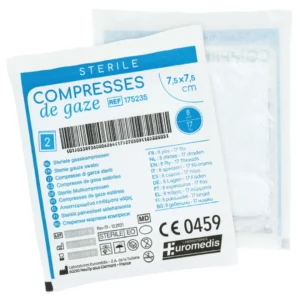 Compresses de Gaze Stériles Euromédis 17 Fils.