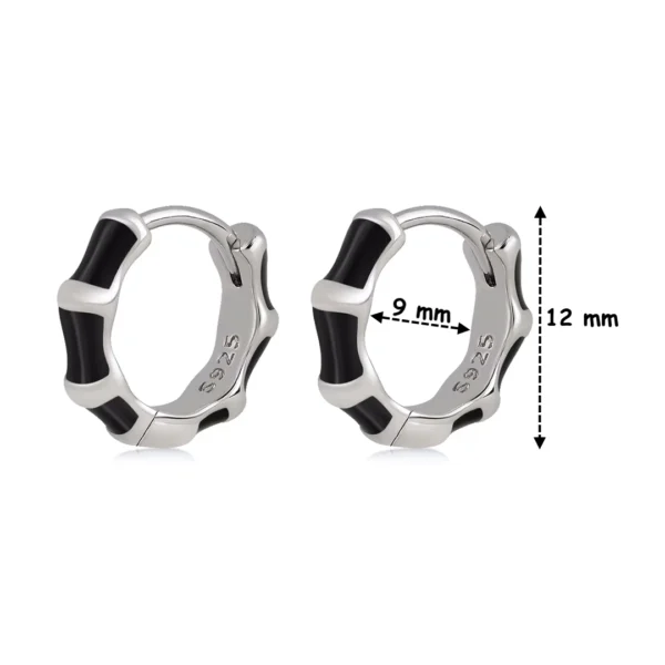 Créoles Argent 925 à Segments Noirs Rhodiés (dimensions) Créoles Argent 925 à Segments Noirs Rhodiés (dimensions).