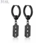 Créoles Lame de Rasoir Acier 316L Noir PVD
