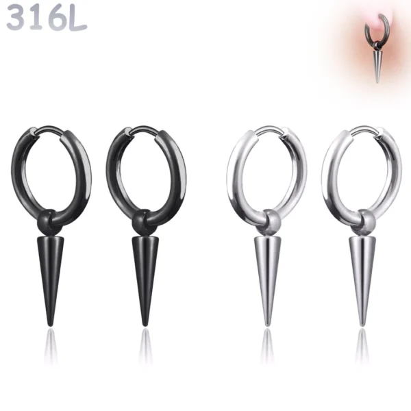 Créoles Punk Pointe Conique 17 mm en Acier 316L Créoles Punk Pointe Conique 17 mm en Acier 316L.