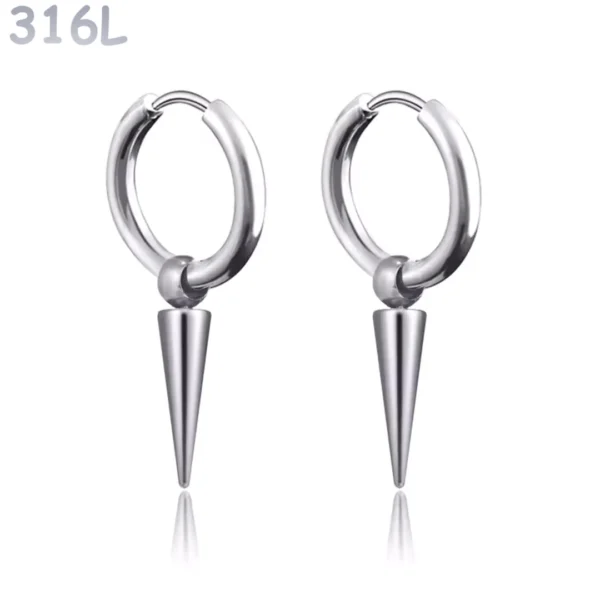 Créoles Punk Pointe Conique 17 mm en Acier 316L Poli Créoles Punk Pointe Conique 17 mm en Acier 316L Poli.