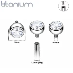 Embout Convexe Piercing Titane ASTM-F136 avec Zirconium.