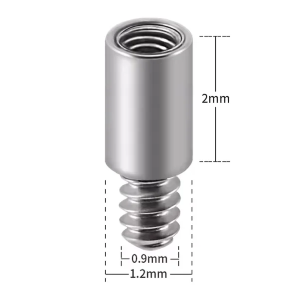 Extension pour Tige de Piercing en Titane 2mm - Filetage 0,9 mm Extension pour Tige de Piercing en Titane 2mm - Filetage 0,9 mm.