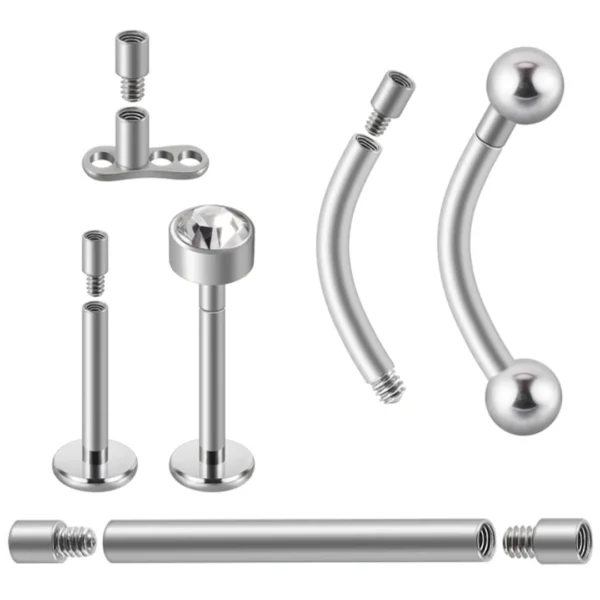 Extension pour Tige de Piercing en Titane 2mm (barbell droit ou courbé, labret, microdermal) Extension pour Tige de Piercing en Titane 2mm (barbell droit ou courbé, labret, microdermal).