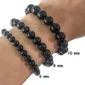 Homme avec Bracelet de Perles Noires 6-8-10 mm.