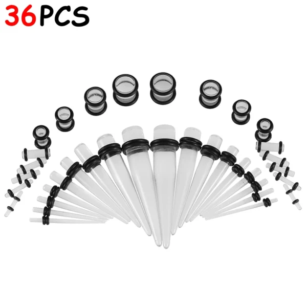 Kit Écarteur d'Oreille Acrylique Transparent 1,6 à 10 mm Kit Écarteur d'Oreille Acrylique Transparent 1,6 à 10 mm.