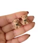 Paire de Boucles d'Oreilles Ours Marron en Coton