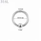 Piercing Anneau CBR Acier 316L Gros Diamètre 2.5x12-16x6 mm.