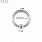 Piercing Anneau CBR Acier 316L Gros Diamètre 3x10-12-14-16x6 mm.