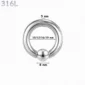 Piercing Anneau CBR Acier 316L Gros Diamètre 5x10-12-16-19x8 mm