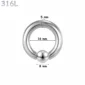 Piercing Anneau CBR Acier 316L Gros Diamètre 5x16x8 mm.