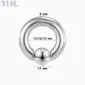 Piercing Anneau CBR Acier 316L Gros Diamètre 8x12-16-19x12 mm