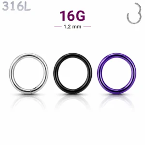 Piercing Anneau Clicker 16G Acier 316L.