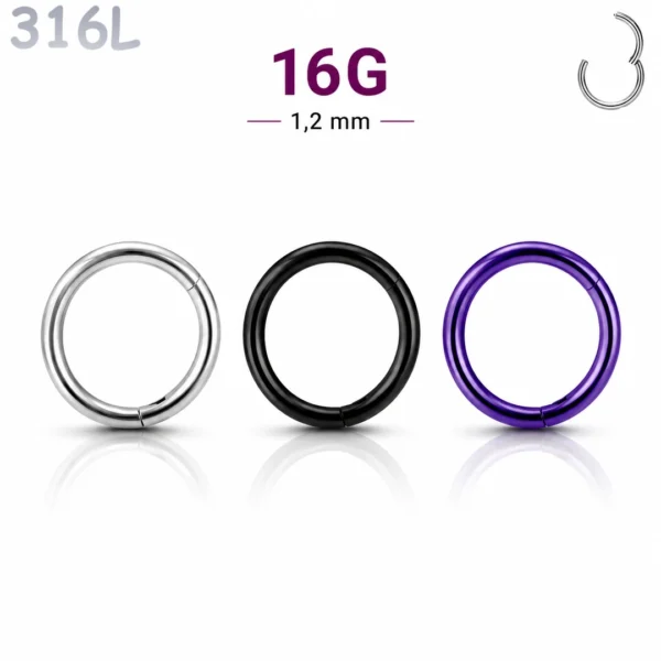 Piercing Anneau Clicker 16G Acier 316L.