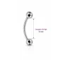 Piercing Banane 10 mm Titane Filetage Interne & Double Bille.