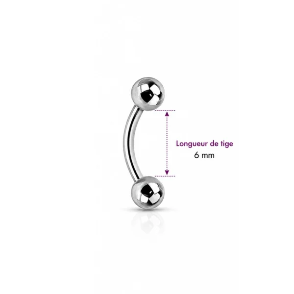Piercing Banane 6 mm Titane Filetage Interne & Double Bille Piercing Banane 6 mm Titane Filetage Interne & Double Bille.