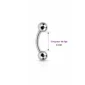 Piercing Banane 6 mm Titane Filetage Interne & Double Bille.