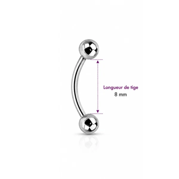 Piercing Banane 8 mm Titane Filetage Interne & Double Bille Piercing Banane 8 mm Titane Filetage Interne & Double Bille.