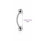 Piercing Banane 8 mm Titane Filetage Interne & Double Bille.