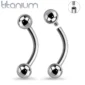 Piercing Banane Titane Filetage Interne & Double Bille.