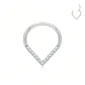 Piercing Clicker Titane - Élégance Angulaire & Zircons (variante couleur argenté 10 mm)